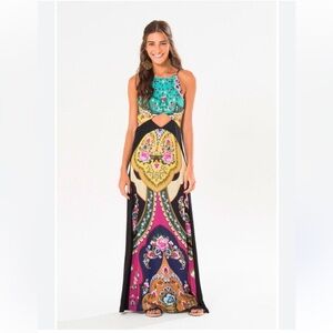 Farm Rio petite black floral maxi dress